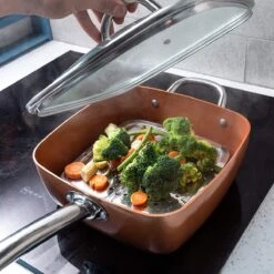 Nuovva Koperen Frituurpan, Met Diepe Zijkanten & Deksel -Kookpot Serie Winkel 1200x1200 765