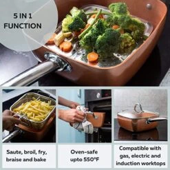 Nuovva Koperen Frituurpan, Met Diepe Zijkanten & Deksel -Kookpot Serie Winkel 1200x1200 768