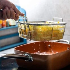 Nuovva Koperen Frituurpan, Met Diepe Zijkanten & Deksel -Kookpot Serie Winkel 1200x1200 769