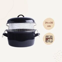 Orange85 Frituurpan - Zwart - Inductie - Emaille - Diameter 24 Cm - Met Draadmand - 3,5 Liter -Kookpot Serie Winkel 1200x1200 771