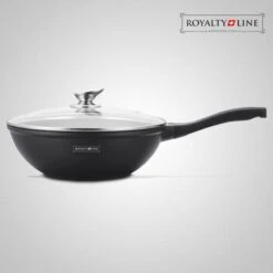 Royalty Line Marble Coating Wok - Met Glazen Deksel - Zwart - 30 Cm -Kookpot Serie Winkel 1200x1200 953