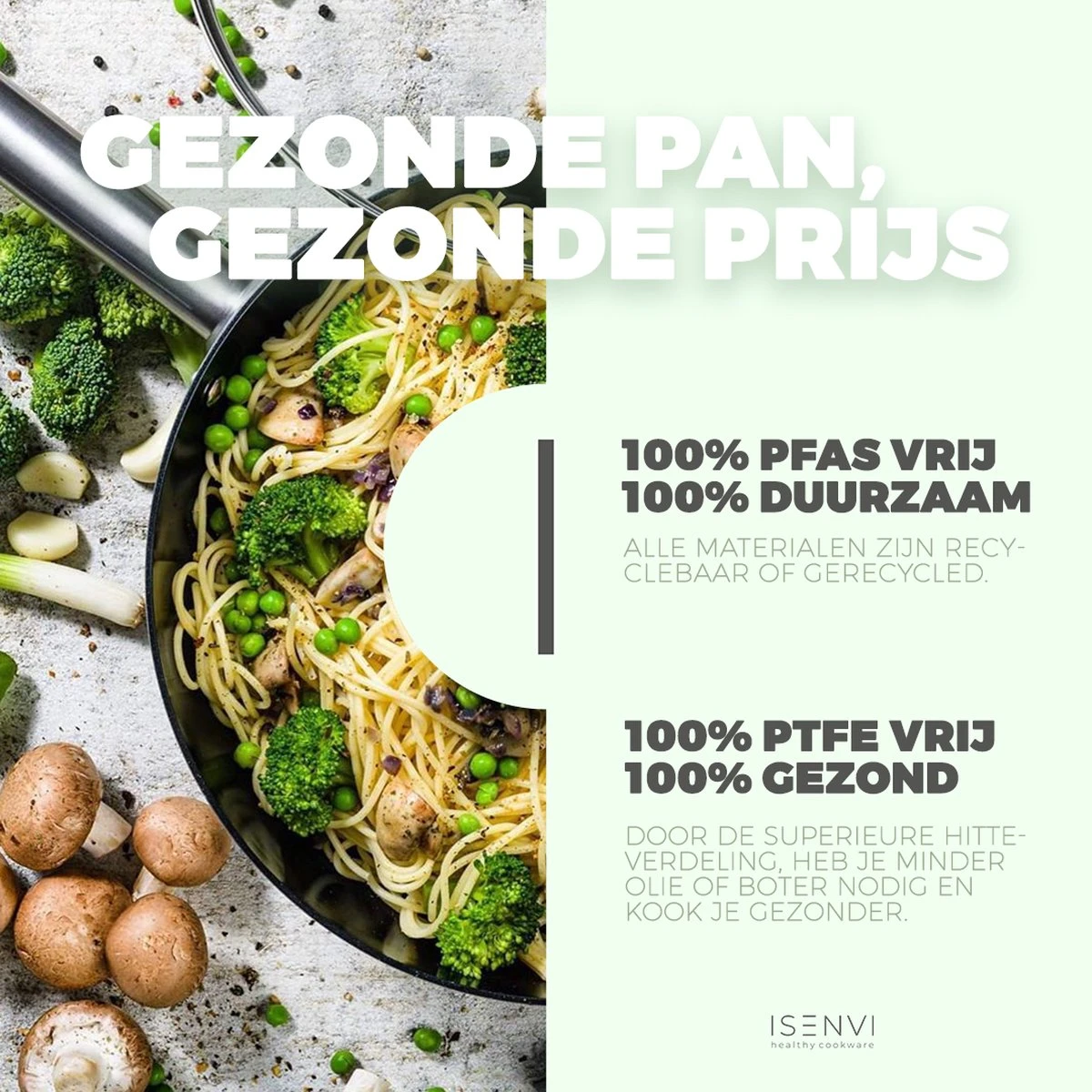 ISENVI Avon Keramische Wokpan 36 CM - Ergo Greep 8 ISENVI Avon Keramische Wokpan 36 CM - Ergo Greep - Afbeelding 6