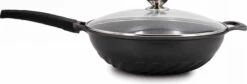 Cheffinger Wokpan Met Deksel - 32cm - Zwart - Pan - Keukenaccessoires -Kookpot Serie Winkel 1200x408