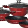 Luxe 10-delige Koekenpannenset - Inductie - Voor Alle Warmtebronnen - Met Glazen Deksels - Rood 1 Luxe 10-delige Koekenpannenset - Inductie - Voor Alle Warmtebronnen - Met Glazen Deksels - Rood -Kookpot Serie Winkel 1200x486