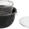 Frituurpan Emaille Met Glazen Deksel En Korf - Ø 26cm - Zwart -Kookpot Serie Winkel 1200x502