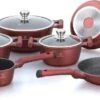Herenthal Pannenset Inductie - Luxe 10-delige Koekenpan Inductie - Voor Alle Warmtebronnen - Pannen Met Glazen Deksels En Koudgrepen - Burgundy -Kookpot Serie Winkel 1200x586