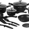Pannenset - Kookpan - Inductie - 15 Delig Marmeren Coating - Zwart -Kookpot Serie Winkel 1200x596 2