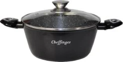 Cheffinger Pannenset - 10 Delig - Marmeren Coating - Inductie - Met Glazen Deksels - Zwart -Kookpot Serie Winkel 1200x601 6