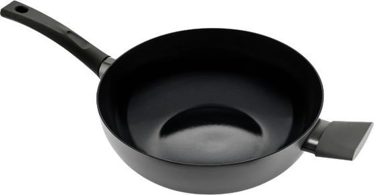 ISENVI Avon Keramische Wokpan 36 CM - Ergo Greep 3 ISENVI Avon Keramische Wokpan 36 CM - Ergo Greep