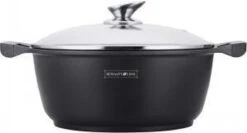 Royalty Line - Marble Soep/braadpan - Met Glazen Deksel Zwart - 24 CM. RL-BS24ML -Kookpot Serie Winkel 1200x644 2