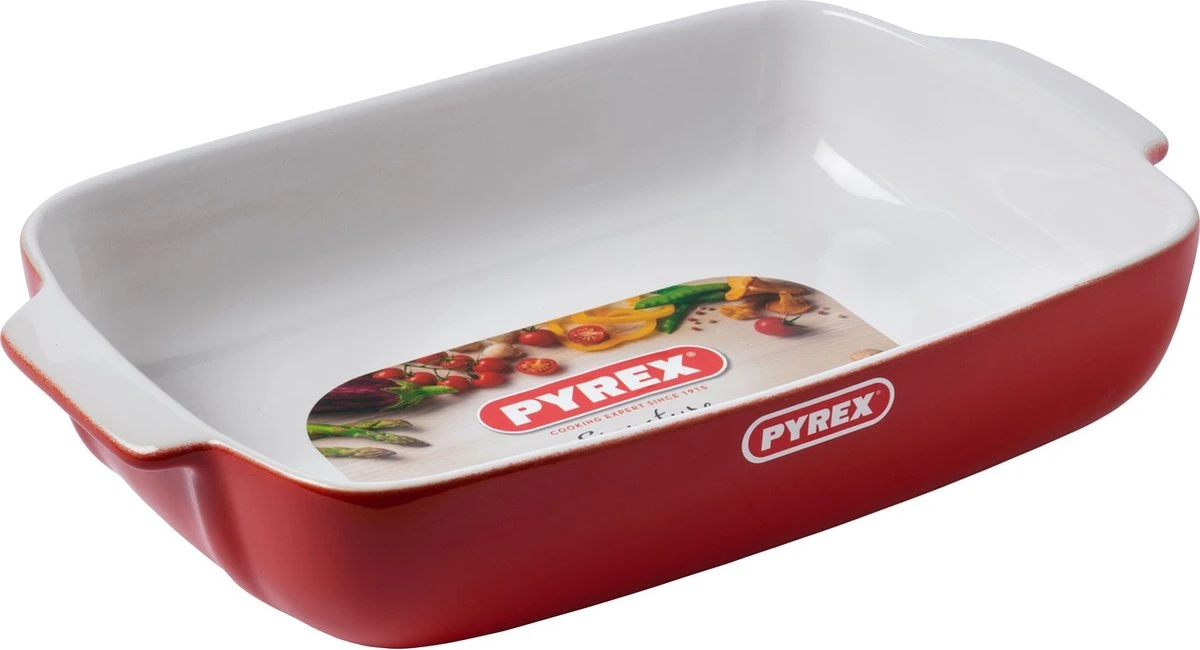 Pyrex Signature Ovenschaal Rechthoek - Keramiek - 30x22 Cm - Rood 9 Pyrex Signature Ovenschaal Rechthoek - Keramiek - 30x22 Cm - Rood - Afbeelding 7