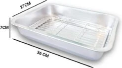 YUGN COMBI Set Braadslede Ovenschaal Combi Braadslee Oven Set - 2x Braadslede Met Rooster Voor Ovengerechten - 36x27x7CM En 40x30x7CM En Inclusief Bakkwast - Cadeau- Cadeautip -Kookpot Serie Winkel 1200x666 2