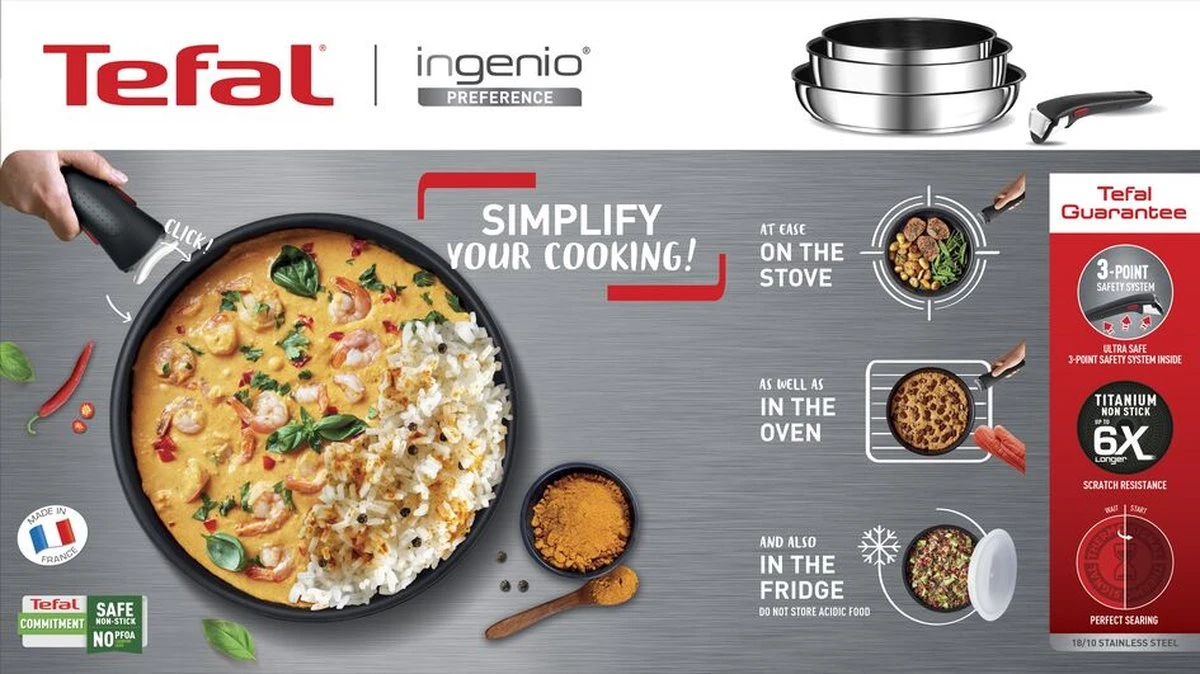 Tefal Ingenio Preference - Wokpan - Ø26 Cm 4 Tefal Ingenio Preference - Wokpan - Ø26 Cm - Afbeelding 2