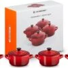 Le Creuset Aardewerken Mini Pannetjes Set Van 4 Stuks Kersenrood -Kookpot Serie Winkel 1200x687 7