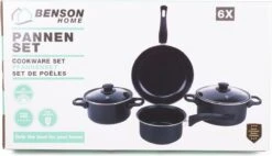 Benson Pannenset 6 Delig - Carbon Staal 0,8 Mm Met Glazen Deksels -Kookpot Serie Winkel 1200x691 2