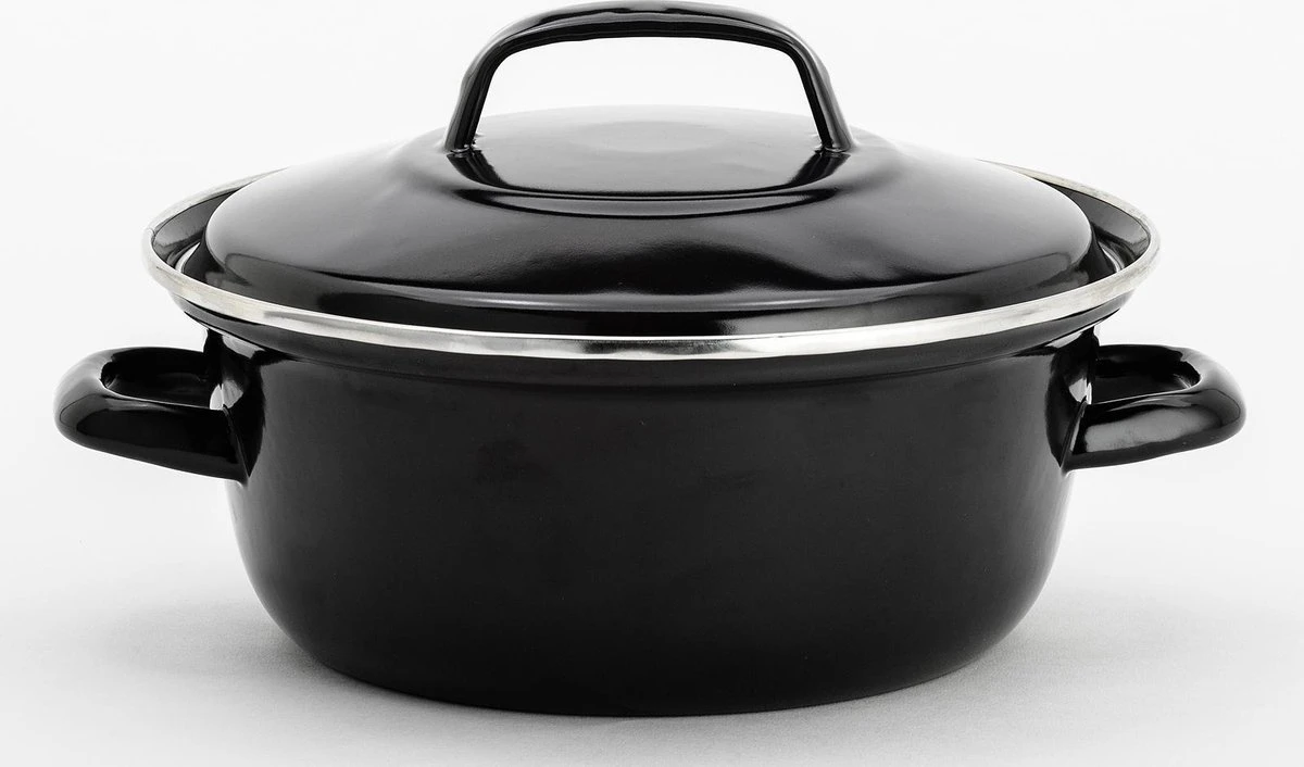 Lite-Body - Magnus - Braadpan , Frituurpan 26cm/3l Met Deksel - Emaille - Zwart - Inductie 3 Lite-Body - Magnus - Braadpan , Frituurpan 26cm/3l Met Deksel - Emaille - Zwart - Inductie
