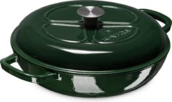 Navaris Gietijzeren Stoofpan Met Deksel- 3,5 Liter Gietijzeren Ovenschaal Van Email - Geschikt Voor Alle Warmtebronnen - Groen -Kookpot Serie Winkel 1200x716 3