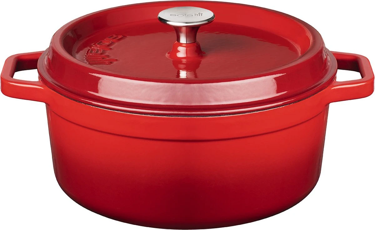 Sola Braadpan Gietijzer - Ø 20 Cm - Oranje/Rood - Gietijzer - Extra Zware Bodem 3 Sola Braadpan Gietijzer - Ø 20 Cm - Oranje/Rood - Gietijzer - Extra Zware Bodem