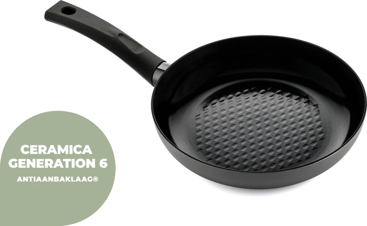 ISENVI Avon Keramische Wokpan 36 CM - Ergo Greep 7 ISENVI Avon Keramische Wokpan 36 CM - Ergo Greep - Afbeelding 5