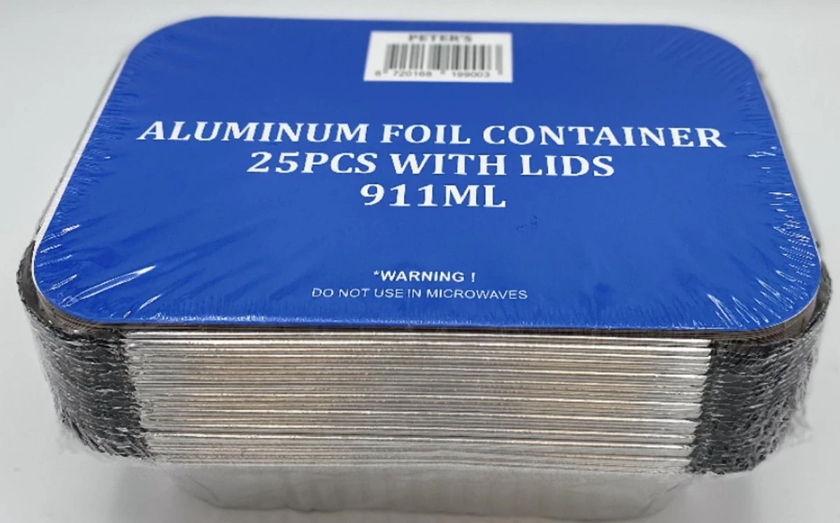 Aluminium Bakken Met Karton Deksel 25 Stuks 911 Ml 13.6cmx20cmx 5.6cm 3 Aluminium Bakken Met Karton Deksel 25 Stuks 911 Ml 13.6cmx20cmx 5.6cm