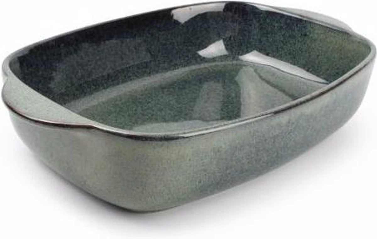 Ovenschaal 39/33x25,5xH8,5cm Groen/blauw Meridian 3 Ovenschaal 39/33x25,5xH8,5cm Groen/blauw Meridian