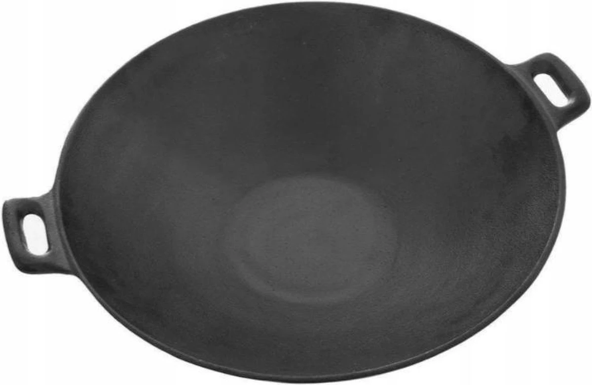Cast Iron Wokpan / Wadjan Gietijzer - ø 31 Cm - Zonder Anti-aanbaklaag 4 Cast Iron Wokpan / Wadjan Gietijzer - ø 31 Cm - Zonder Anti-aanbaklaag - Afbeelding 2