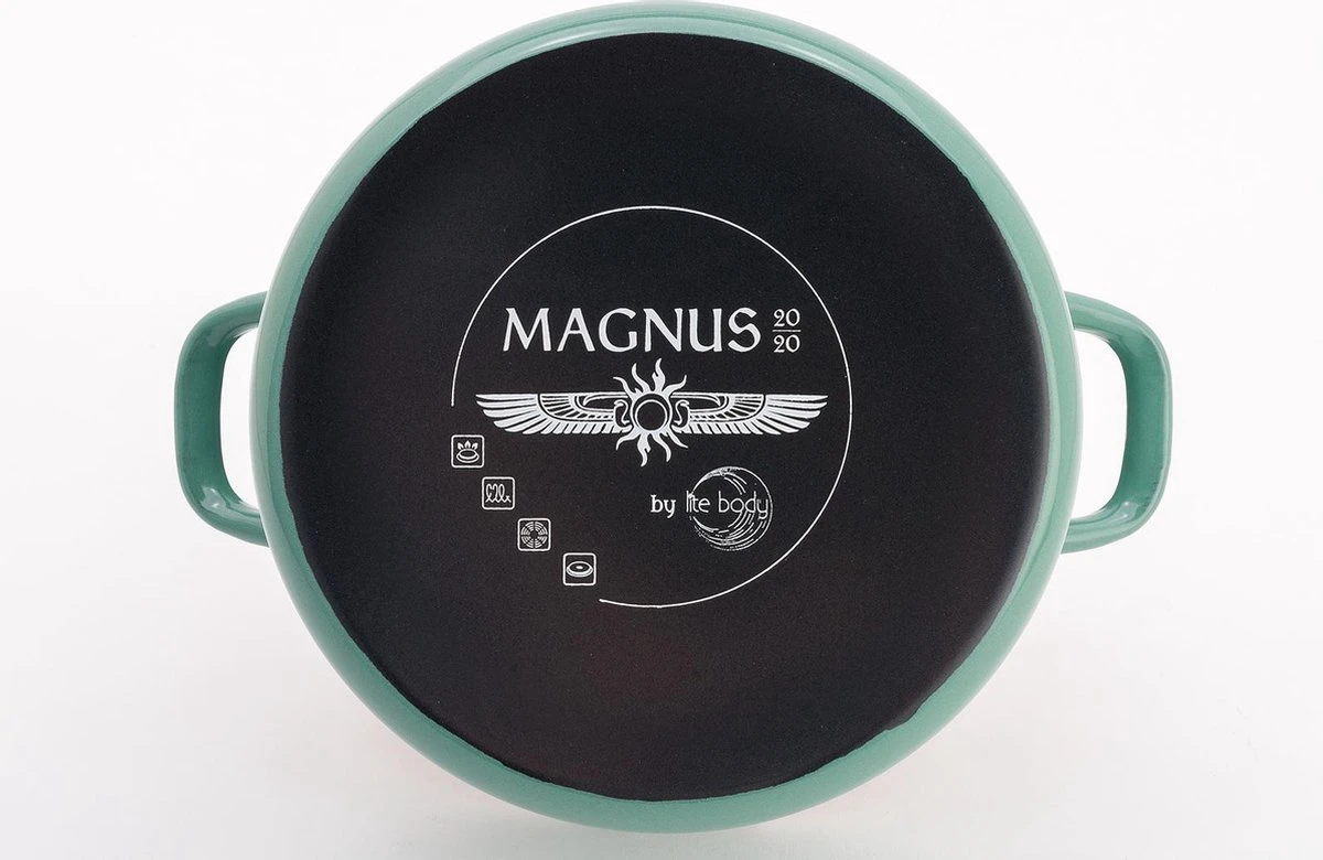Lite-Body Magnus 2-delige Steelpannenset - Ø16 CM En Ø18 CM- Emaille - Olijf Groen - Inductie 5 Lite-Body Magnus 2-delige Steelpannenset - Ø16 CM En Ø18 CM- Emaille - Olijf Groen - Inductie - Afbeelding 3