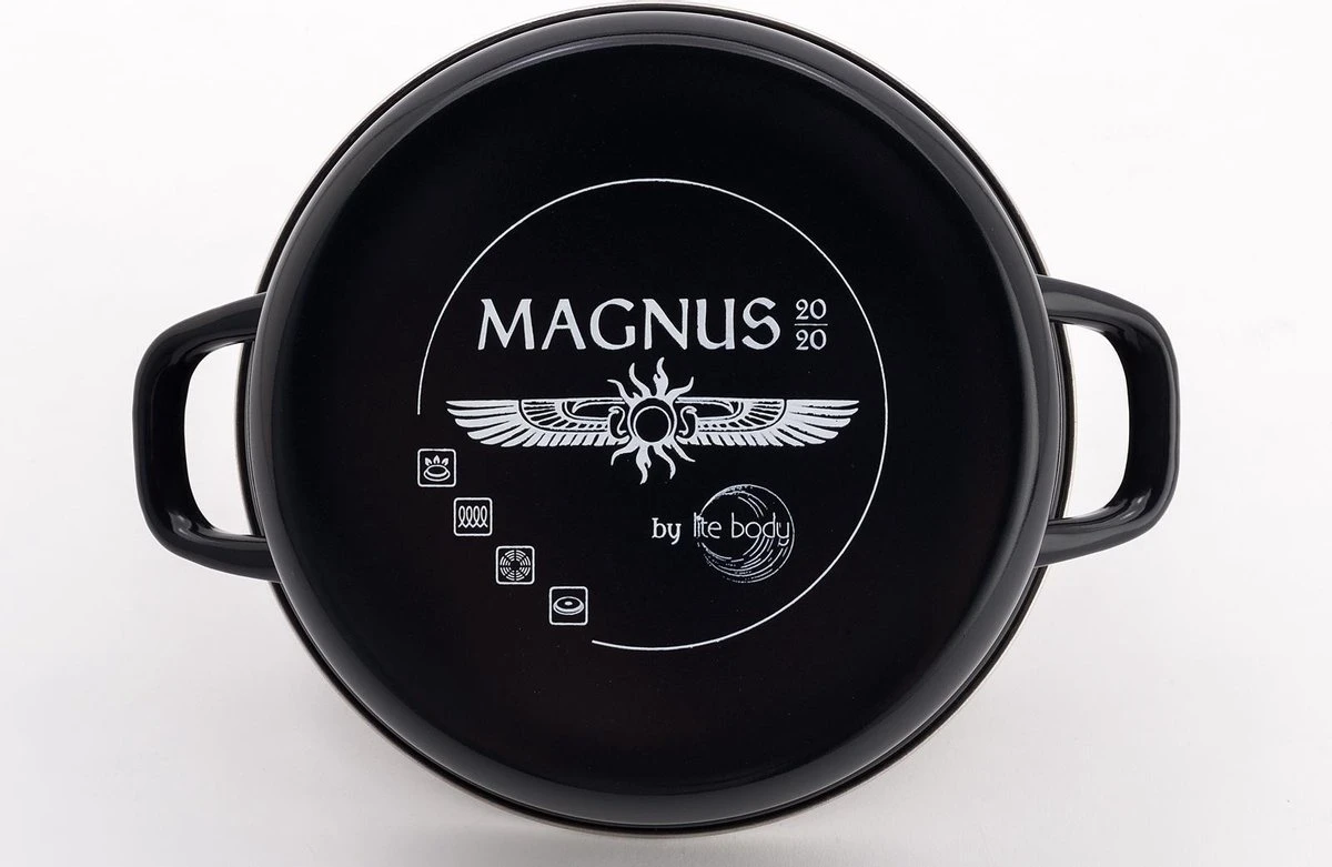 Lite-Body - Magnus Braadpan 24cm/2,5l Met Deksel - Emaille - Oud Roze - Inductie 4 Lite-Body - Magnus Braadpan 24cm/2,5l Met Deksel - Emaille - Oud Roze - Inductie - Afbeelding 2