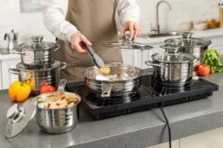 Swiss Pro + Pannenset - 12 Delig - RVS - Roestvrijstalen Kookgerei 18/10 -Kookpot Serie Winkel 1200x799 30