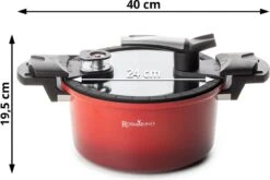 Rosmarino - Snelkookpan Met Glazen Deksel - Zwart - Ø24cm - 5 Liter - 100% PFAS & PFOA Vrij - Aluminium - Pressure Cooker - Non-stick Minerale Coating - Ergonomische Handgrepen - Geschikt Voor Alle Warmtebronnen -Kookpot Serie Winkel 1200x800 321