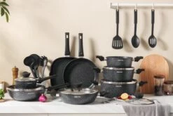 Royal Swiss® - 33-delige Pannenset Inductie - Pannensets - Afneembare Handgreep - Glazen Deksel - Geschikt Voor Oven - PFAS-vrij -Kookpot Serie Winkel 1200x800 66