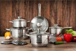 Swiss - Pannenset Inductie 12-delig - Glazen Deksel - RVS Pan / Steelpan / Koekenpan - PFAS-vrij -Kookpot Serie Winkel 1200x805 3