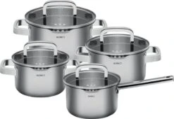 Sola Pannenset Juvia - 4 Delig - Ø 16,16,18,20 Cm - Zilver - RVS - Sandwichbodem -Kookpot Serie Winkel 1200x826 1