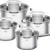 Sola Pannenset Juvia - 4 Delig - Ø 16,16,18,20 Cm - Zilver - RVS - Sandwichbodem -Kookpot Serie Winkel 1200x826