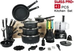 Swiss Pro+ - SWP41D22 - Pannenset 41 Delig - Foodprocessor - Messenblok 8 Delig - Kookgerei Set Met Houder 7 Delig - Starters Pakket - 2022 Serie - Limited Edition -uitzet 18 Swiss Pro+ - SWP41D22 - Pannenset 41 Delig - Foodprocessor - Messenblok 8 Delig - Kookgerei Set Met Houder 7 Delig - Starters Pakket - 2022 Serie - Limited Edition -uitzet -Kookpot Serie Winkel 1200x839 3