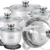 Pannenset 13 Delig - RVS - Pan / Steelpan / Koekenpan - Met Glazen Deksels - Inductie - PFAS-vrij 1 Pannenset 13 Delig - RVS - Pan / Steelpan / Koekenpan - Met Glazen Deksels - Inductie - PFAS-vrij -Kookpot Serie Winkel 1200x840 1