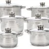 Edënbërg Classic Line - RVS Luxe Pannenset 12 Delig - Voorzien Van 9-Laags Bodem! -Kookpot Serie Winkel 1200x870