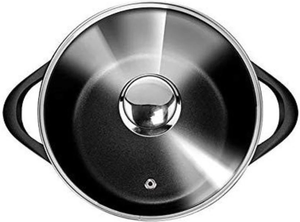 Smile - 8 Delige Pannenset - Antiaanbaklaag - Vaatwasser Bestendig - Geschikt Voor Iedere Kookplaat - MGK-18 - Zwart 6 Smile - 8 Delige Pannenset - Antiaanbaklaag - Vaatwasser Bestendig - Geschikt Voor Iedere Kookplaat - MGK-18 - Zwart - Afbeelding 4