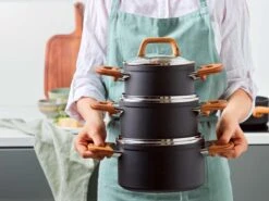 Gero Mark Kookpannenset - 4-delig - Zwart - Houtlook Grepen - Inductie - PFAS-vrij -Kookpot Serie Winkel 1200x900 20