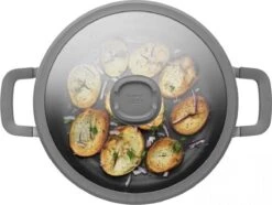 BergHOFF Leo Hapjespan Stone - 28 Cm - Met Glazen Deksel -Kookpot Serie Winkel 1200x904 4