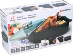 Alpina - Braadslede - Braadpan - Met Glazen Deksel - Aromaknop - 5,5 Liter - Zwart -Kookpot Serie Winkel 1200x904 6