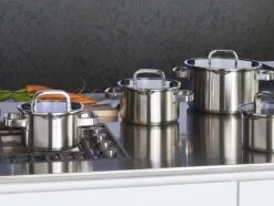 Sola Pannenset Juvia - 4 Delig - Ø 16,16,18,20 Cm - Zilver - RVS - Sandwichbodem -Kookpot Serie Winkel 1200x905 1