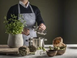 Sola Pannenset Juvia - 4 Delig - Ø 16,16,18,20 Cm - Zilver - RVS - Sandwichbodem -Kookpot Serie Winkel 1200x911