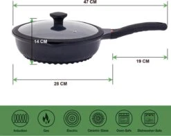 Wokpan - Multifunctionele 3 In 1 Pan Met Deksel + Wok + Hapjespan 28 Cm -Kookpot Serie Winkel 1200x953