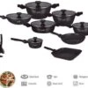 Swiss Homes® | 33 - Delige Steengoeden Pannenset | Afneembare Handgrepen, 6 Potten + 2 Pannen + Pollepelbodem + 2 Pollepels + 6 Deksels + 12 Handgrepen + Accessoire. - | PFAS-Vrij | Zwart -Kookpot Serie Winkel 1200x966 3
