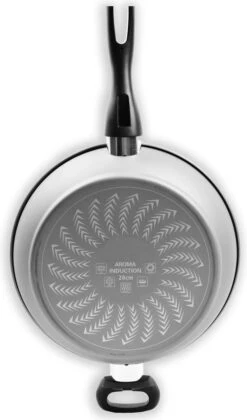 Merkloos Keukenpan Met Deksel En Heeft Een Diameter Van Ø 28 Cm - Luxe Hapjespan Keukenpan Van 28cm Anti-aanbaklaag - Handvat Zwart - Pan Met Deksel -Kookpot Serie Winkel 706x1200 1