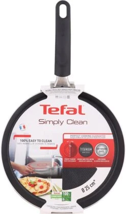 Tefal Simply Clean Pannenkoekenpan - Crêpe Pan Non-stick Coating - Pancake Pan - Titanium - Ø25 Cm - Zwart -Kookpot Serie Winkel 709x1200