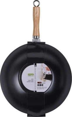 Excellent Houseware Wok Ø30cm Non Stick Zwart Houten Handvat 30 Cm - Pan - Koken - Eten - Keuken -Kookpot Serie Winkel 738x1200 1