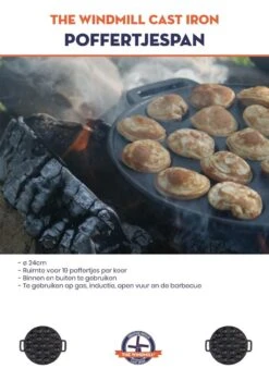 The Windmill Poffertjespan 30 Cm Gietijzer 2,3 Kg Zwart -Kookpot Serie Winkel 847x1200 1