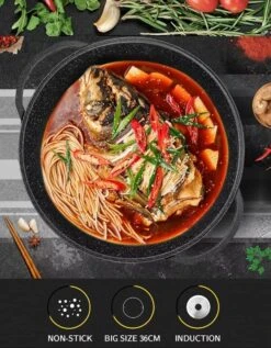 Cheffinger | Luxe Wokpan Met Deksel | 36CM | Alle Warmtebronnen | Oriental -Kookpot Serie Winkel 935x1200